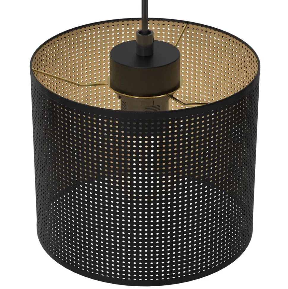 Lampa Wisząca LOFT SHADE Czarny Złoty Klosz z Tworzywa 3xE27 Plafon