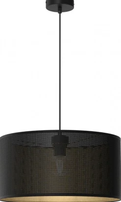 Lampa Wisząca LOFT SHADE Czarny Złoty Klosz z Tworzywa 1xE27 25cm * Luminex Online