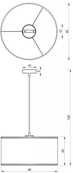 Lampa Wisząca LOFT SHADE Czarny Klosz z Tworzywa 1xE27 40cm