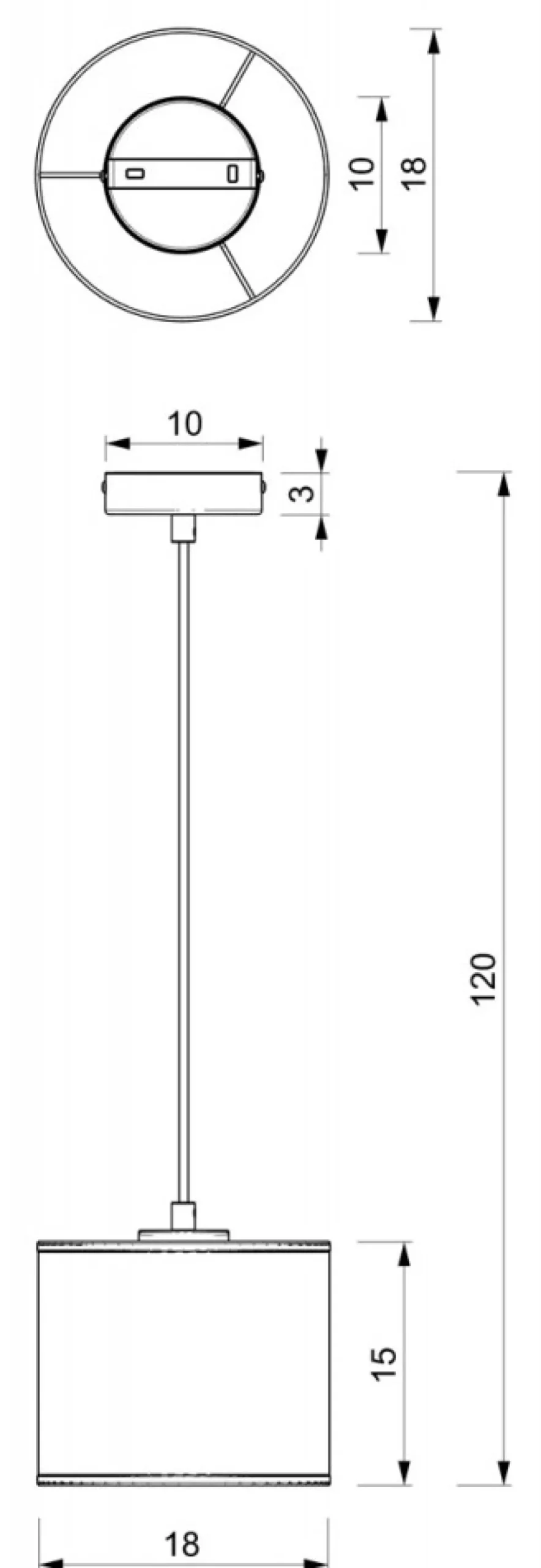 Lampa Wisząca LOFT SHADE Czarny Klosz z Tworzywa 1xE27 18cm
