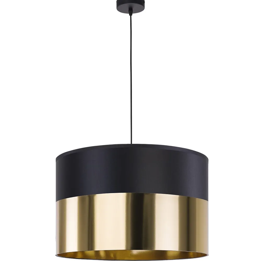 Lampa Wisząca LONDYN Czarny Złoty Abażur 1xE27 50cm * TK Lighting Hot
