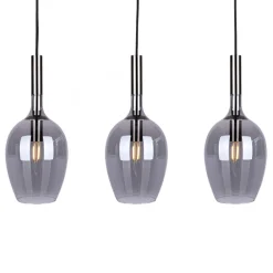 Lampa Wisząca LUGANO Czarny Szklane Klosze 3xE14 * Eko-light New