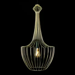 Lampa Wisząca LUKSOR Złoty Metalowy Klosz 1xE27 37cm * Nowodvorski Online