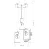 Lampa Wisząca MADERA Biały Brązowy Szklane Klosze Koło 3xE27 * Eko-light Best