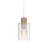 Lampa Wisząca MADERA Biały Brązowy Szklany Klosz 1xE27 10cm * Eko-light Clearance