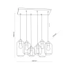 Lampa Wisząca MARCO Czarny Złoty Szklane Klosze 6xE27 * TK Lighting Online