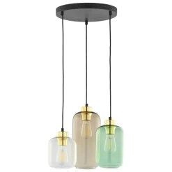 Lampa Wisząca MARCO Czarny Złoty Szklane Klosze 3xE27 * TK Lighting Outlet