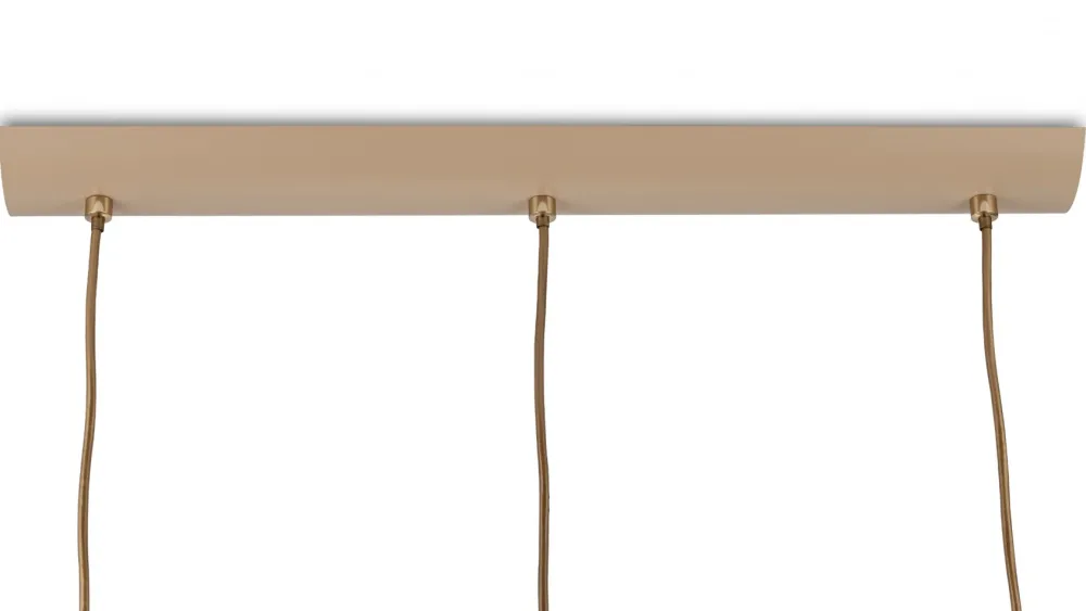 Lampa Wisząca Maro Beżowa Szkło 3xE14 55 cm * HowHomely Best