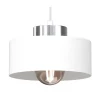 Lampa Wisząca MARTI Biały Srebrny Metalowy Klosz 1xE27 20cm * Luminex Online