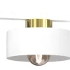 Lampa Wisząca MARTI Biały Złoty Metalowy Klosz 3xE27