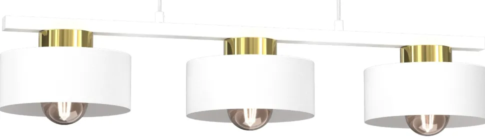 Lampa Wisząca MARTI Biały Złoty Metalowy Klosz 3xE27