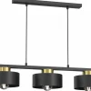 Lampa Wisząca MARTI Czarny Złoty Metalowy Klosz 3xE27 * Luminex
