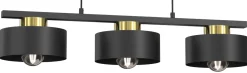 Lampa Wisząca MARTI Czarny Złoty Metalowy Klosz 3xE27 * Luminex