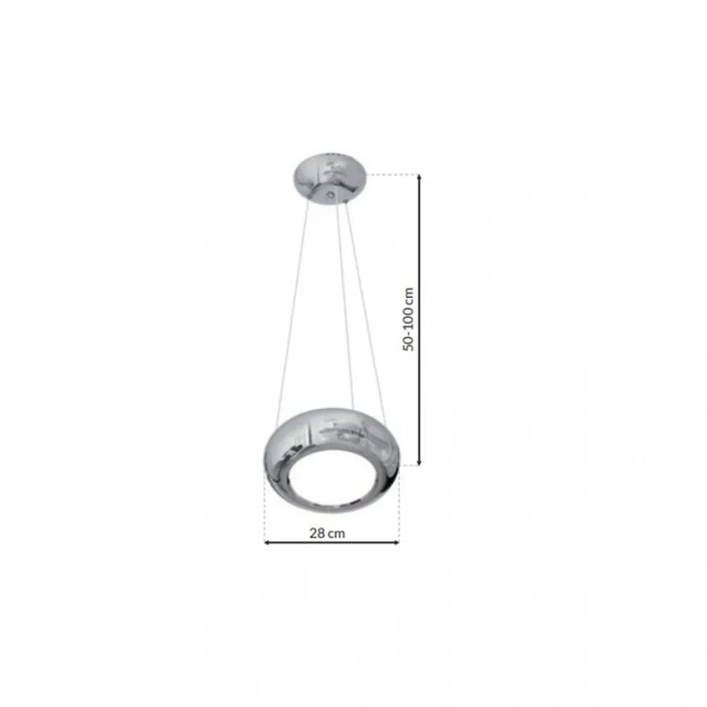 Lampa Wisząca MERCURIO Srebrny 12W LED 28cm * Eko-light New