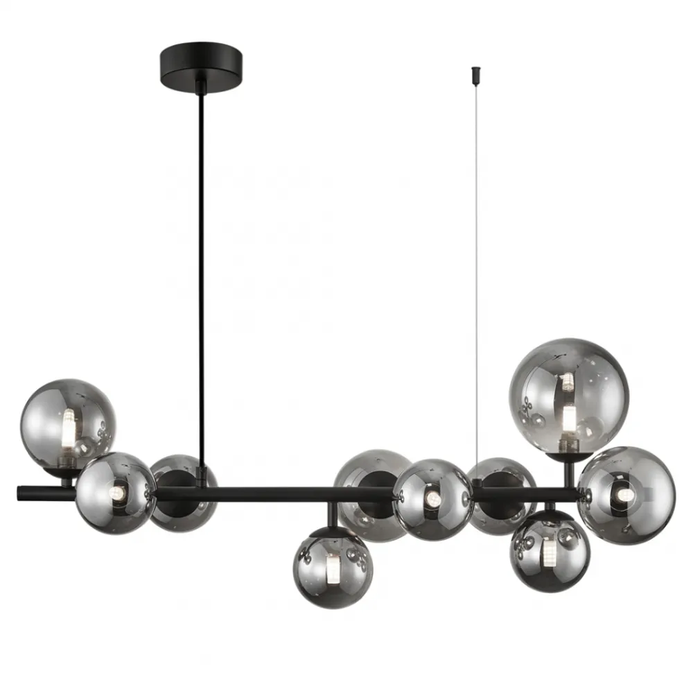 Lampa Wisząca MILA Czarny Szklane Klosze 10xG9 80cm * Eko-light Discount