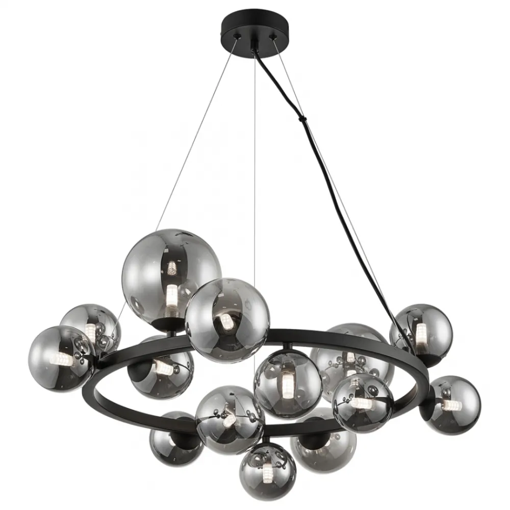 Lampa Wisząca MILA Czarny Szklane Klosze 14xG9 76cm * Eko-light Outlet