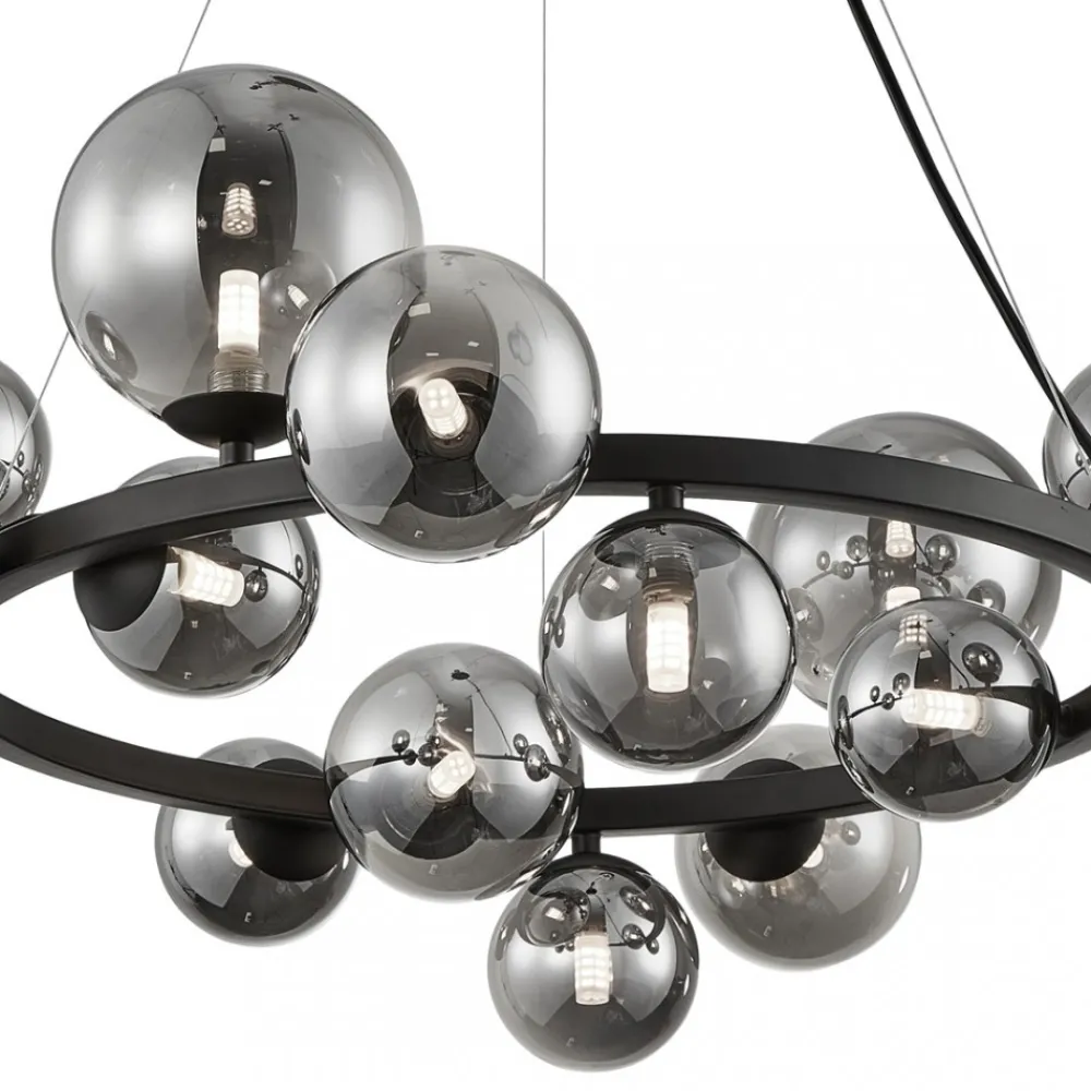Lampa Wisząca MILA Czarny Szklane Klosze 14xG9 76cm * Eko-light Outlet
