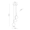 Lampa wisząca MISTY czarna klosz biały 3xG9 * TK Lighting Sale