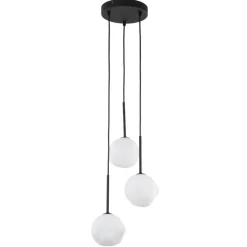 Lampa wisząca MISTY czarna klosz biały 3xG9 * TK Lighting Sale