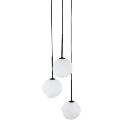 Lampa wisząca MISTY czarna klosz biały 3xG9 * TK Lighting Sale