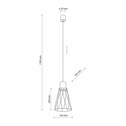 Lampa wisząca MODESTO czarna 1xGU10 16 cm * TK Lighting Best