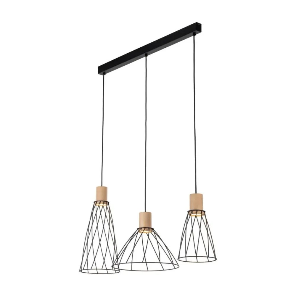 Lampa wisząca MODESTO WOOD czarna sosna 3xGU10 * TK Lighting Hot