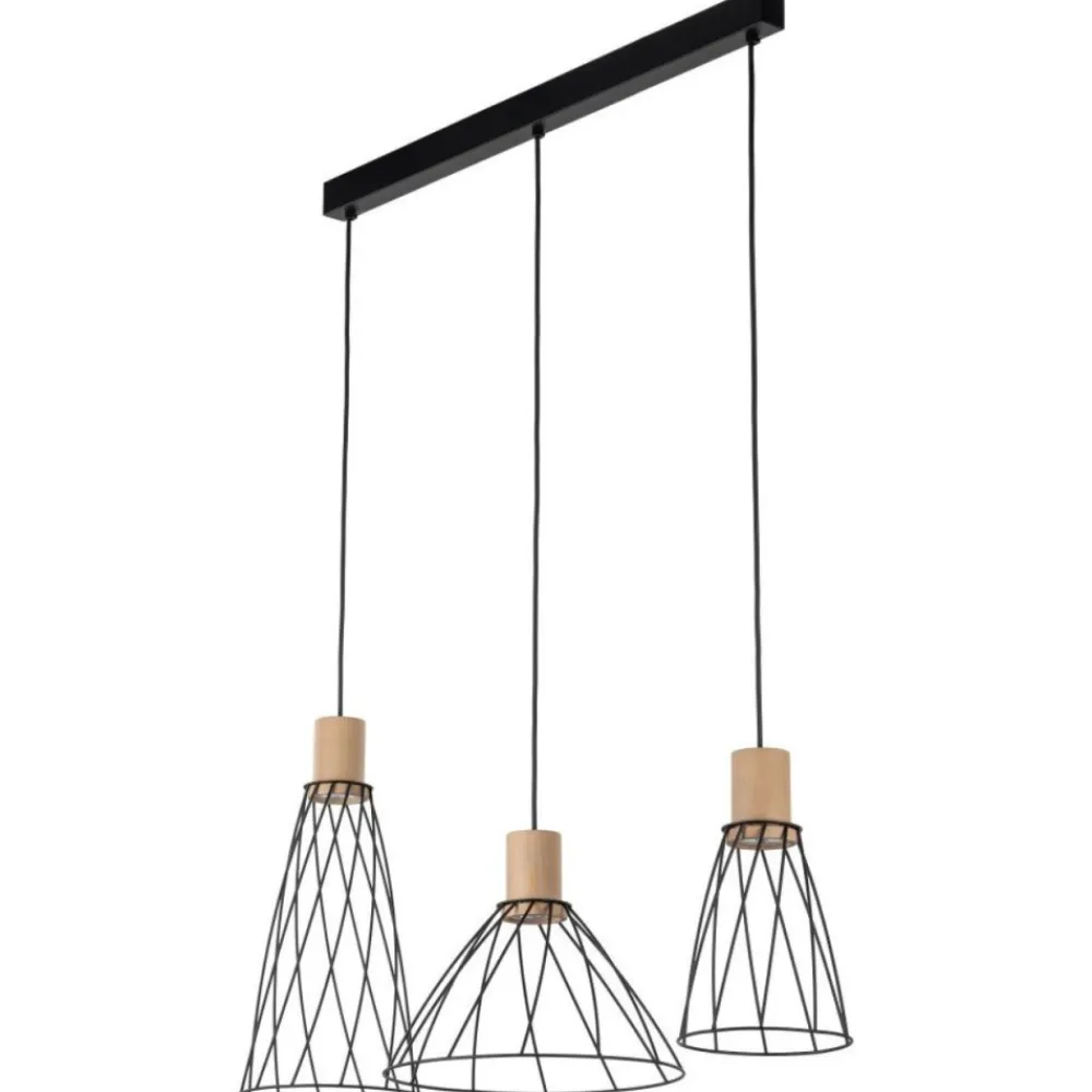 Lampa wisząca MODESTO WOOD czarna sosna 3xGU10 * TK Lighting Hot