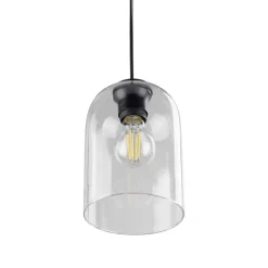 Lampa wisząca MOLLY czarna klosz transparentny 1xE27 * TK Lighting Discount