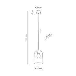 Lampa wisząca MOLLY czarna klosz transparentny 1xE27 * TK Lighting Discount