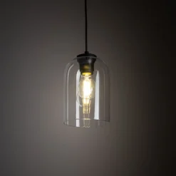 Lampa wisząca MOLLY czarna klosz transparentny 1xE27 * TK Lighting Discount