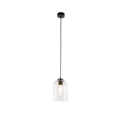 Lampa wisząca MOLLY czarna klosz różowy 1xE27 * TK Lighting New