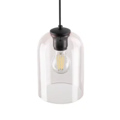 Lampa wisząca MOLLY czarna klosz różowy 1xE27 * TK Lighting New