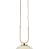 Lampa Wisząca Mora Beżowa Szkło 1xE27 20 cm * HowHomely Sale