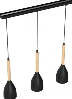 Lampa Wisząca MUZA Czarny Brązowy Złoty Metalowy Klosz 3xE27 * Luminex Hot