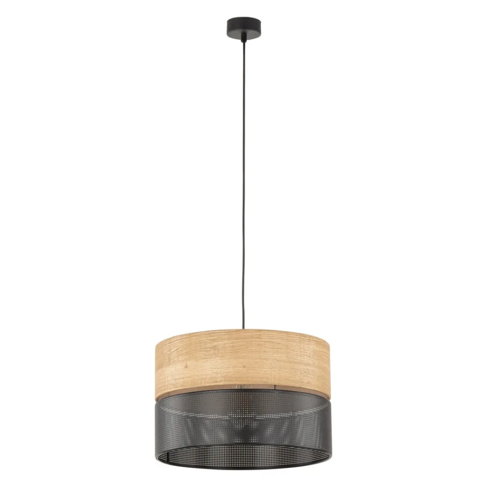 Lampa Wisząca NICOL Czarny Boho Abażur 1xE27 38cm * TK Lighting Online