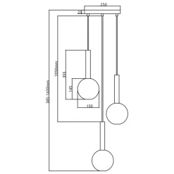 Lampa Wisząca NIKO Złoty Transparentny Szklane Klosze 3xG9 * Eko-light Online