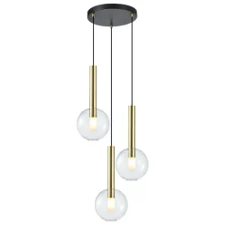 Lampa Wisząca NIKO Złoty Transparentny Szklane Klosze 3xG9 * Eko-light Online