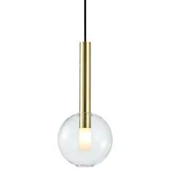 Lampa Wisząca NIKO Złoty Transparentny Szklany Klosz 1xG9 15cm * Eko-light New