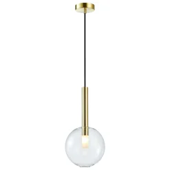 Lampa Wisząca NIKO Złoty Transparentny Szklany Klosz 1xG9 20cm * Eko-light