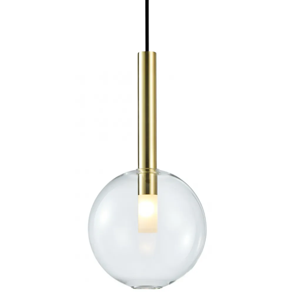 Lampa Wisząca NIKO Złoty Transparentny Szklany Klosz 1xG9 20cm * Eko-light