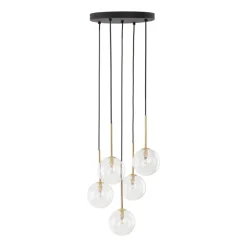 Lampa Wisząca NILOS Czarny Złoty Szklane Klosze 5xG9 * TK Lighting Hot