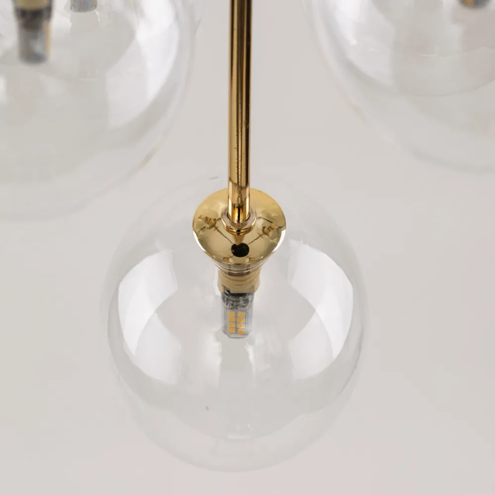Lampa Wisząca NILOS Czarny Złoty Szklane Klosze 5xG9 * TK Lighting Hot