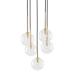 Lampa Wisząca NILOS Czarny Złoty Szklane Klosze 5xG9 * TK Lighting Hot