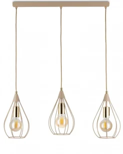 Lampa Wisząca Noa Beżowa 3xE27 75 cm * HowHomely Clearance