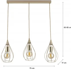 Lampa Wisząca Noa Beżowa 3xE27 75 cm * HowHomely Clearance