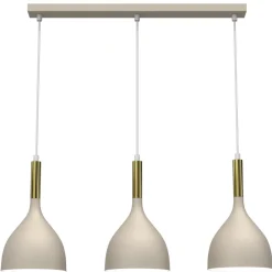 Lampa Wisząca NOAK Beżowy Złoty Metalowy Klosz 3xE27 * Luminex Hot