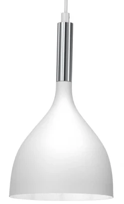 Lampa Wisząca NOAK Biały Srebrny Metalowy Klosz 3xE27 * Luminex