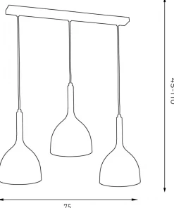 Lampa Wisząca NOAK Biały Srebrny Metalowy Klosz 3xE27 * Luminex