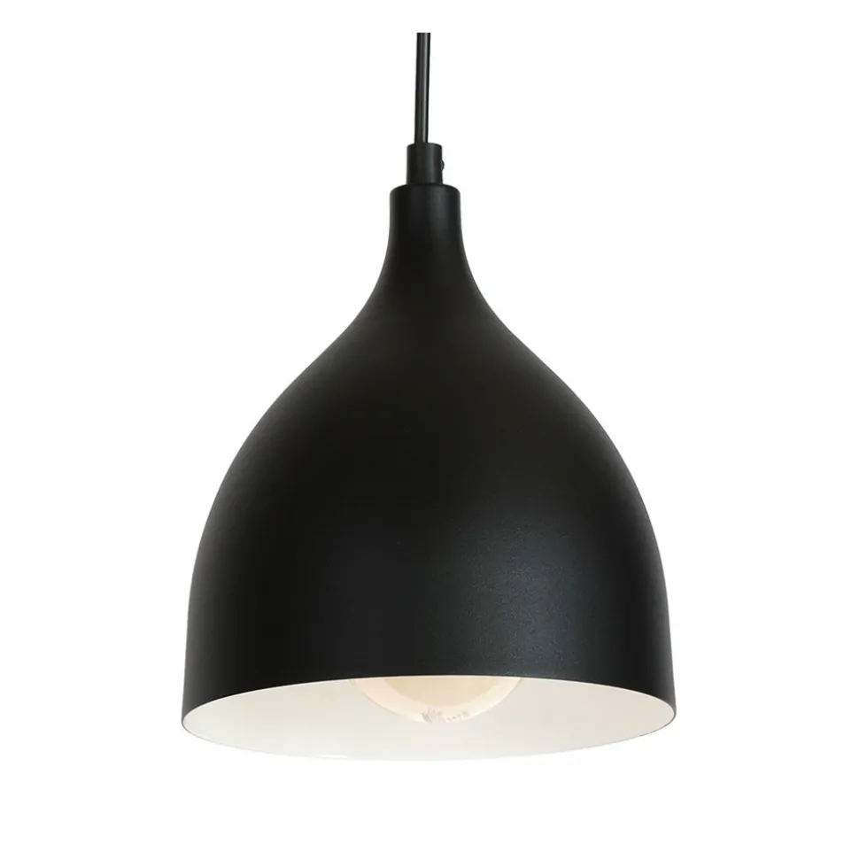 Lampa Wisząca NOAK CLASSIC Czarny Biały Metalowy Klosz 2xE27