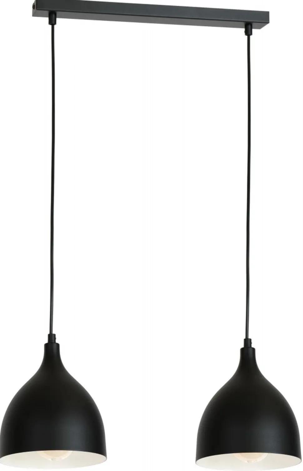 Lampa Wisząca NOAK CLASSIC Czarny Biały Metalowy Klosz 2xE27